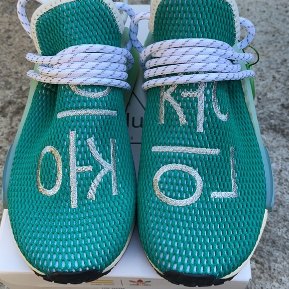 ADIDAS NMD Hu PHARRELL Dash Green 💯 Authentic - Picture 4 of 12